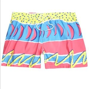 River Island Pink Retro Swim Trunks